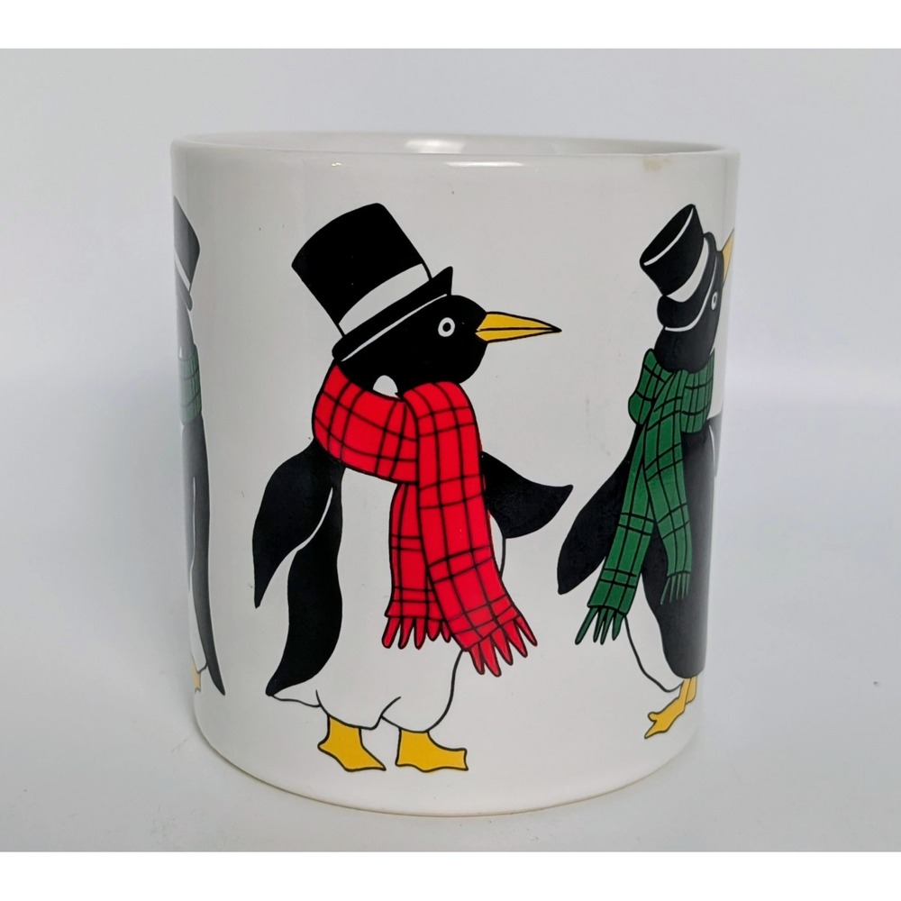 Vintage Penguin Holiday Mug Set Japan 1980's - Picture 4 of 10